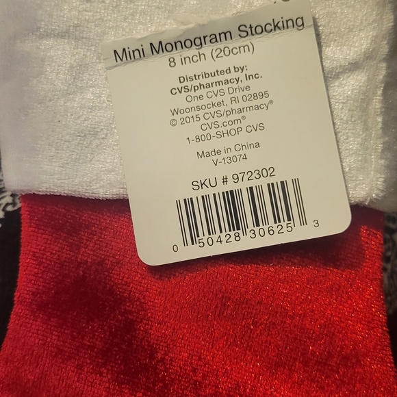 Merry Brite Mini Christmas, Holiday Monogram "h" Stocking, New with Tags - Picture 4 of 4